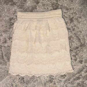Wet Seal Cream Lace Skirt